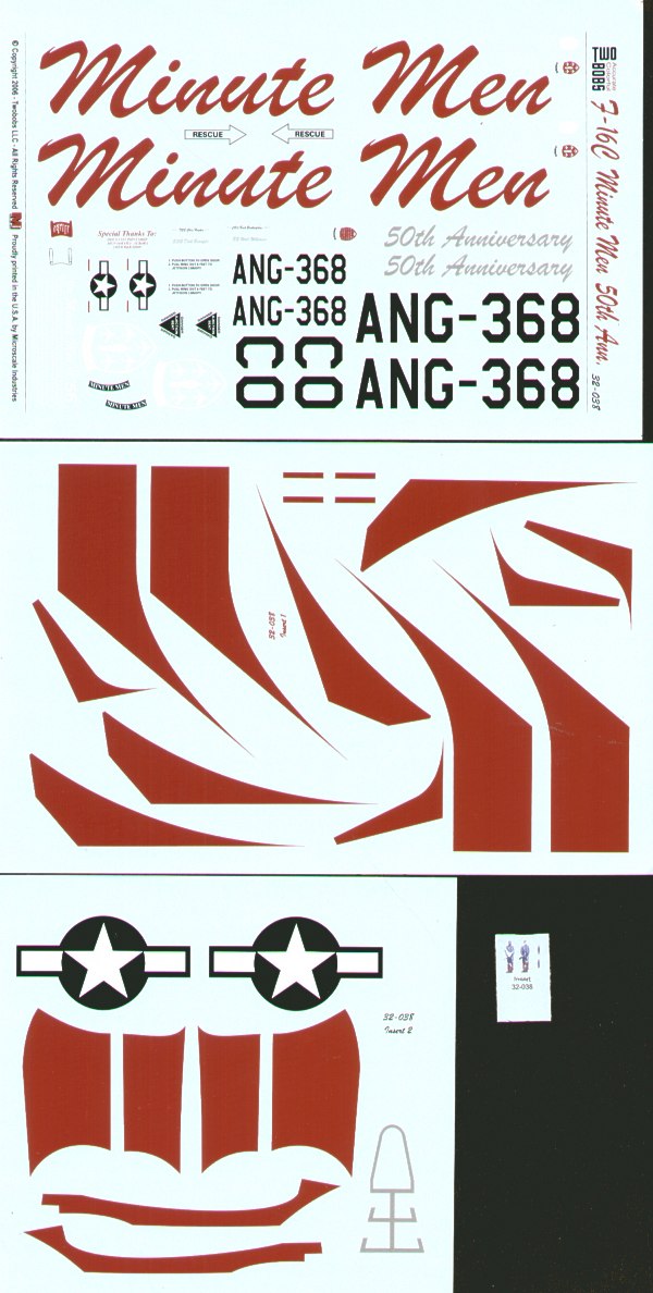 Two Bobs 32038 1:32 F-16C Block 30 Colorado ANG 50th Anniversary of the Minute Men ANG Demo Team