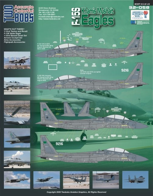 Two Bobs 32058 1:32 McDonnell F-15S Khanis Mushait Eagles Saudi Arabian 44519
