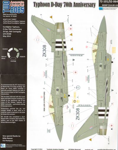Two Bobs 32064 1:32, 1:72 Eurofighter EF-2000A Typhoon