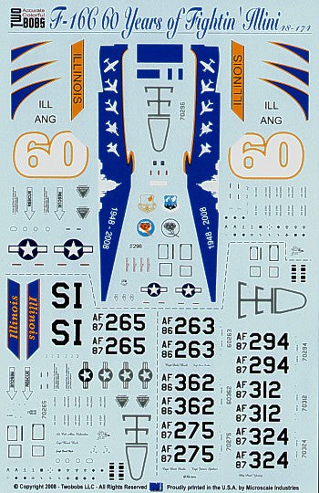 Two Bobs 48174 1:48 F-16C 60 Years of `Fightin Illini'