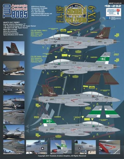 Two Bobs 48232 1:48 Boeing F/A-18F Super Hornet VX-9 Vampires CoNA