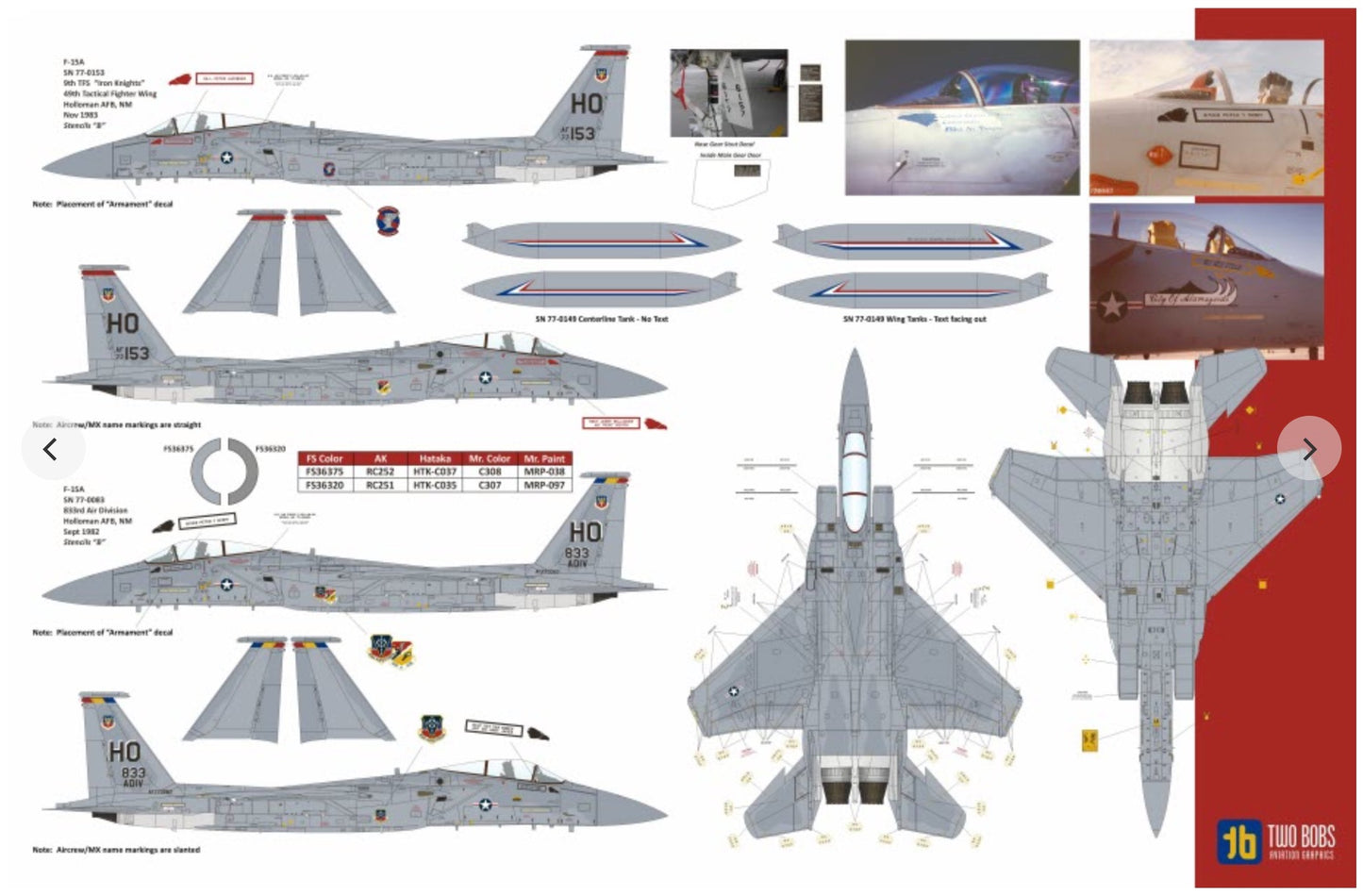 Two Bobs 48-289 1:48 McDonnell F-15A Eagle Fightin' 49ers.