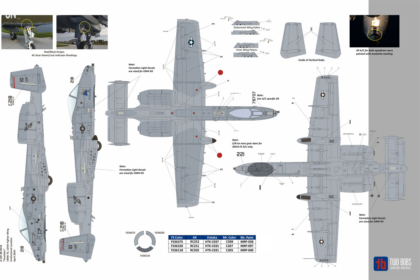 Two Bobs 48-290 1:48 Republic A-10C Inherent Resolve Hawgs.