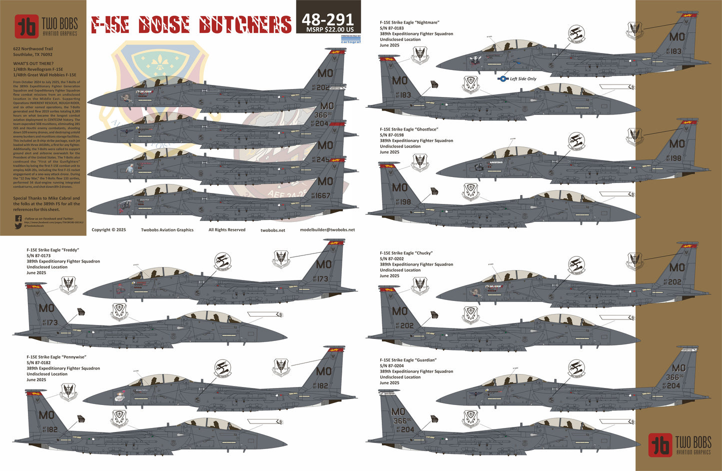 Two Bobs TB48291 1:48 McDonnell F-15E Eagle Boise Butchers