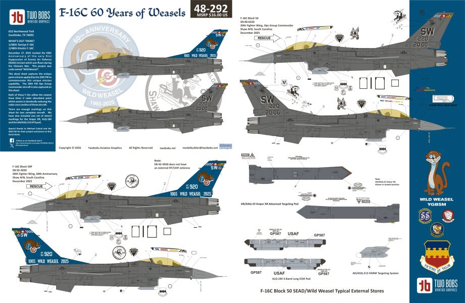 Two Bobs TB48292 1:48 Lockheed-Martin F-16C