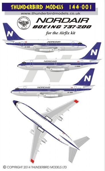Thunderbird Models TBM-144001 1:144 Nordair Boeing 737-200