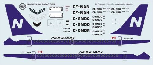 Thunderbird Models TBM-144001 1:144 Nordair Boeing 737-200