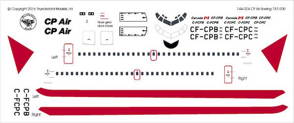 Thunderbird Models TBM-144004 1:144 CP Air Boeing 737