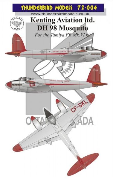Thunderbird Models TBM-72004 1:72 Kenting Aviation Ltd. DH 98 Mosquito