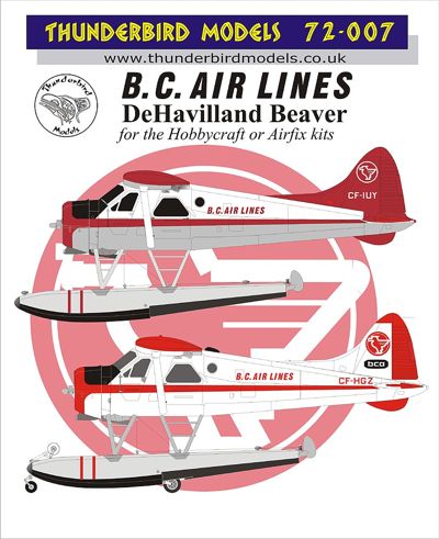Thunderbird Models TBM-72007 1:72 B.C. Airlines de-Havilland-Canada DHC-2 Beaver