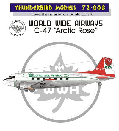 Thunderbird Models TBM-72008 1:72 World Wide Airways C-47 'Arctic Rose'