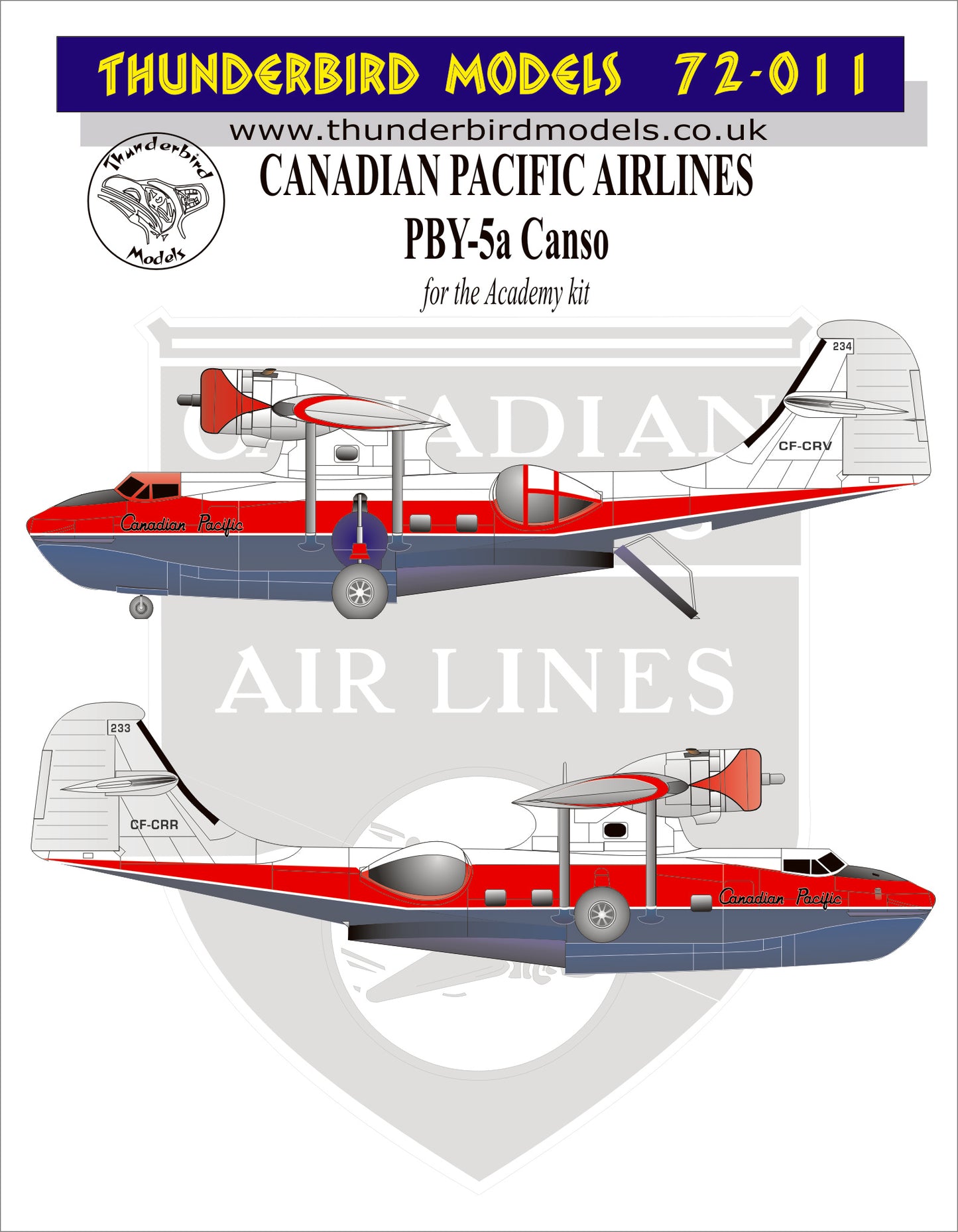 Thunderbird Models TBM-72011 1:72 Canadian Pacific Airlines PBY-5a Canso