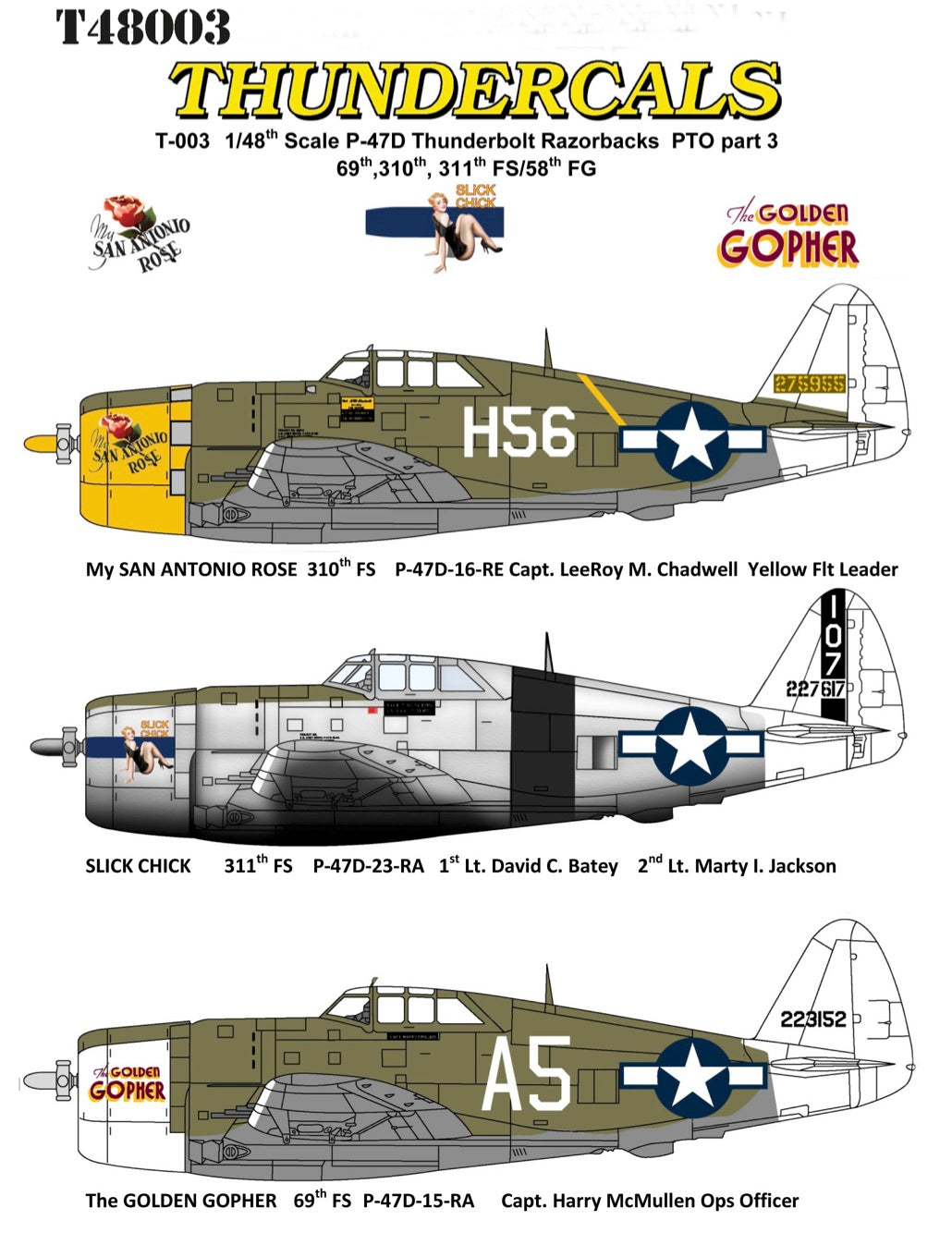 Thundercals 48003 1:48 Republic P-47D Thunderbolt 'Razorback' PTO Part 3