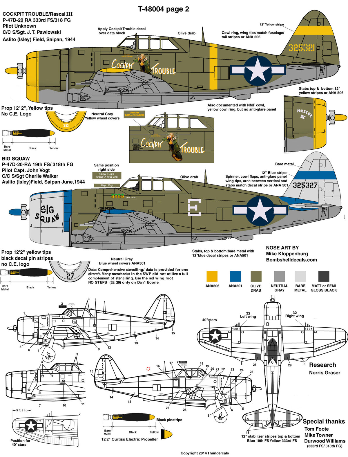 Thundercals 48004 1:48 Republic P-47D Thunderbolt 'Razorback' PTO Part 4