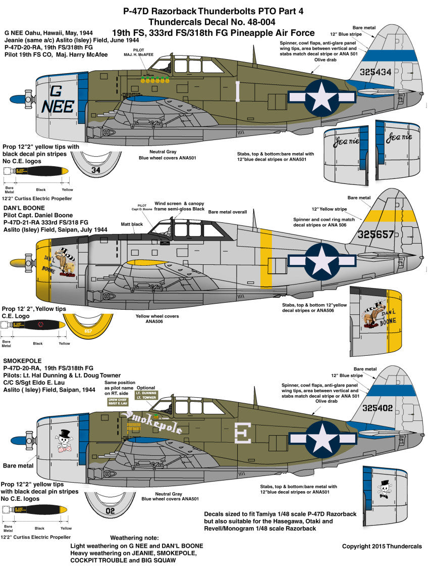 Thundercals 48004 1:48 Republic P-47D Thunderbolt 'Razorback' PTO Part 4
