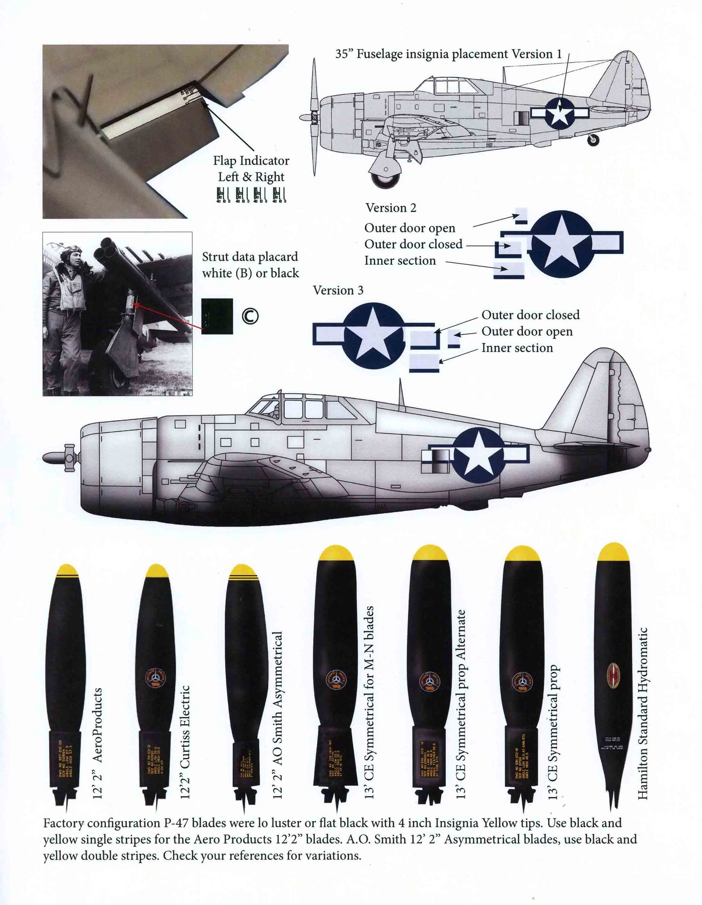 Thundercals 48005 1:48 Republic P-47D Thunderbolt 'Razorback' type 4 national insignia