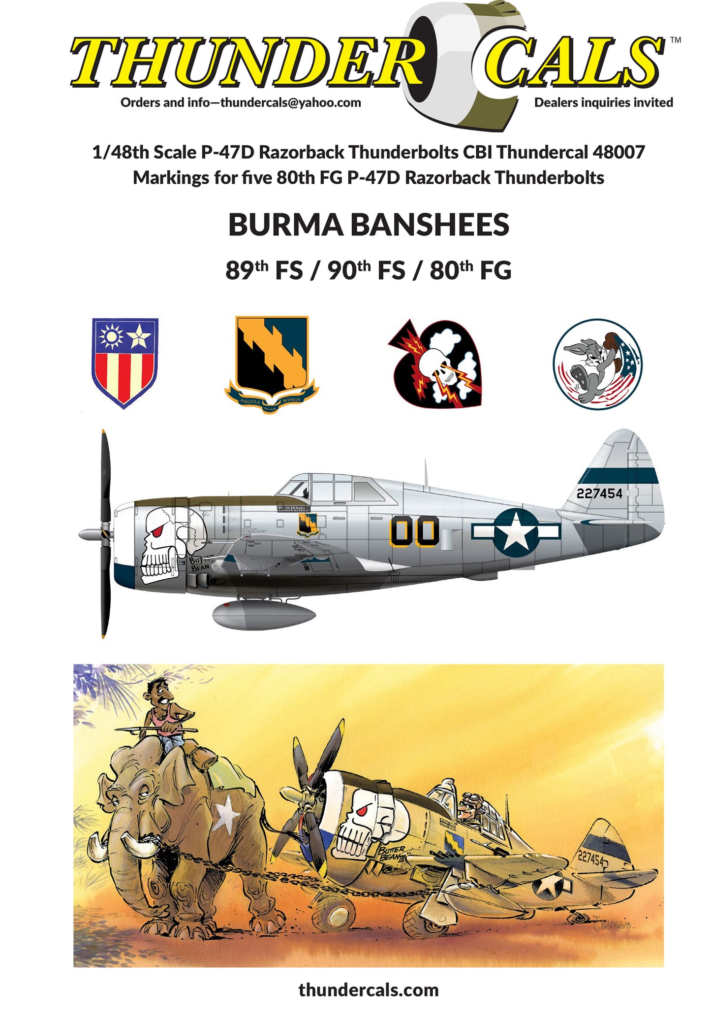 Thundercals 48007 1:48 BURMA BANSHEES 2 decal set