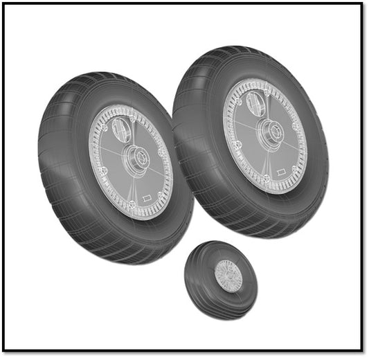 True Details TDP48222 1:48 Messerschmitt Bf-109G Ribbed Thread Wheel Set