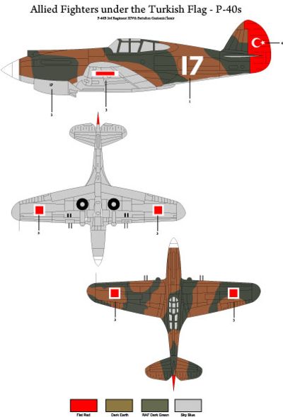 Tigerhead Models D48001 1:48 Allied Fighters under the Turkish Flag - Curtiss P-40.