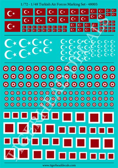 Tigerhead Decals 48003 1:48 Turkish Air Forces National Insignia Marking Set
