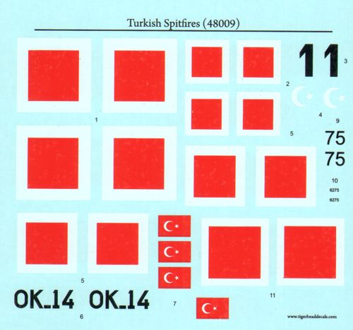 Tigerhead Decals 48009 1:48 Turkish Spitfires