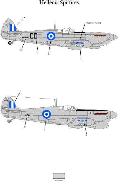 Tigerhead Decals 48017 1:48 Hellenic Supermarine Spitfires