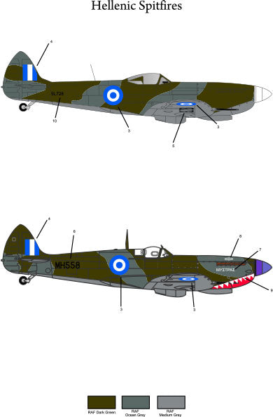 Tigerhead Decals 48017 1:48 Hellenic Supermarine Spitfires