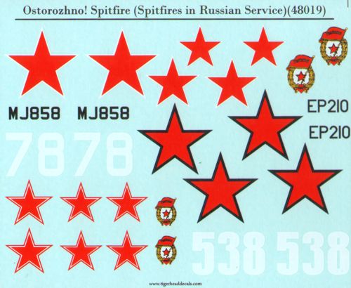 Tigerhead Decals 48019 1:48 Supermarine Spitfires in Soviet Service