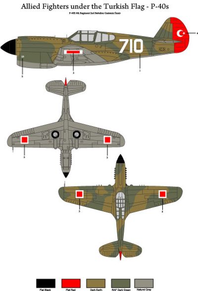 Tigerhead Decals 72001 1:72 Allied Fighters under the Turkish Flag - Curtiss P-40B/P-40E Kittyhawk/Tomahawk
