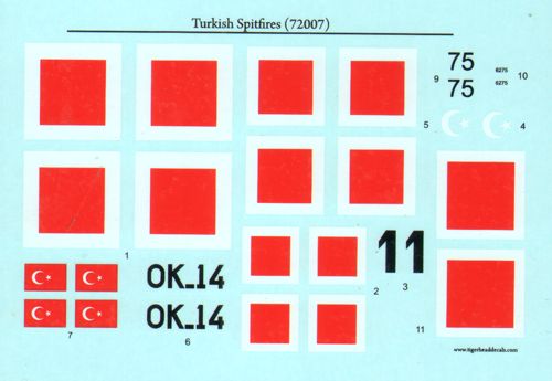 Tigerhead Decals 72007 1:72 Turkish Spitfires