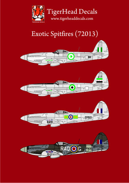 Tigerhead Decals 72013 1:72 Exotic Supermarine Spitfires