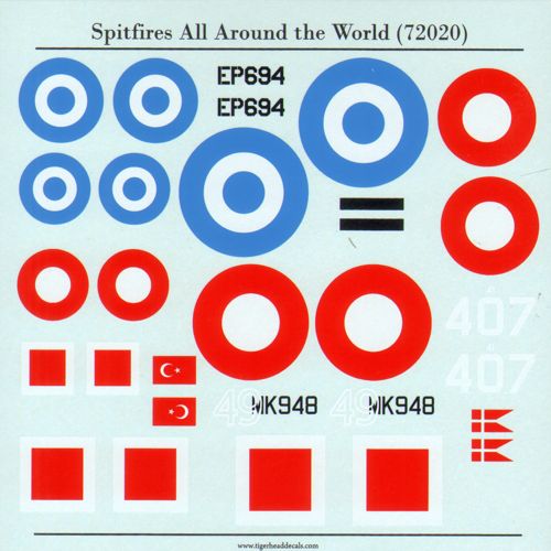 Tigerhead Decals 72020 1:72 Supermarine Spitfires All Around the World