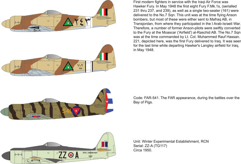 Tigerhead Decals 72022 1:72 Hawker Sea Fury FB.11 Part 2 Iraq, Cuba, Canada