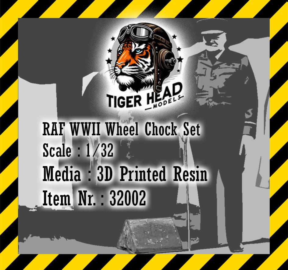 Tigerhead Models THR32002 1:32 RAF WWII Wheel Chock Set (Includes 4 big and 2 small chocks) 3D-Printed