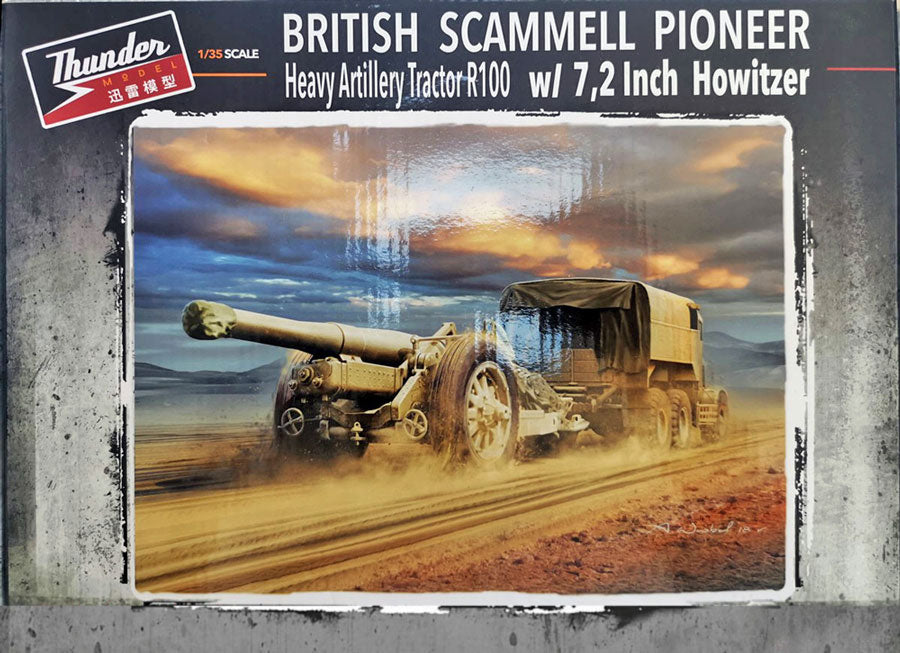 Thunder Models 35212 1:35 British Scammell Pioneer Heavy Artillery Tractor R100 with 7.2" Howitzer