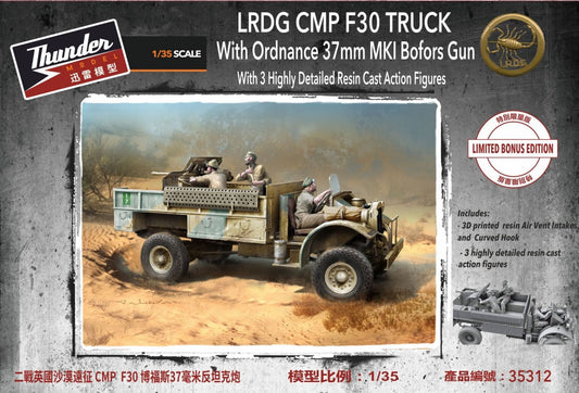 Thunder Models 35312 1:35 LRDG F30 Gun Truck with action figures