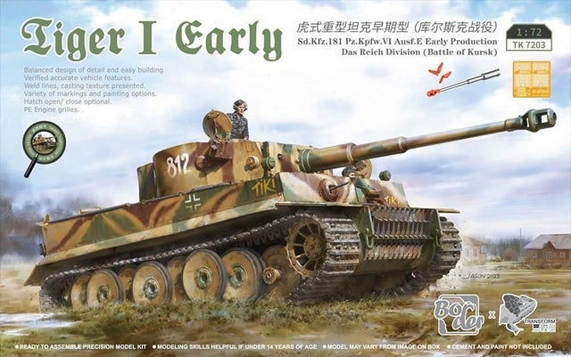 Border Models TK-7203 1:72 Tiger I Early Sd.Kfz.181 Pz.Kpfw.VI Ausf.E Early Production Das Reich Division