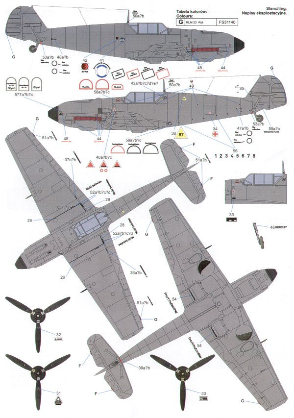 Techmod 24010 1:24 Messerschmitt Bf-109E-4