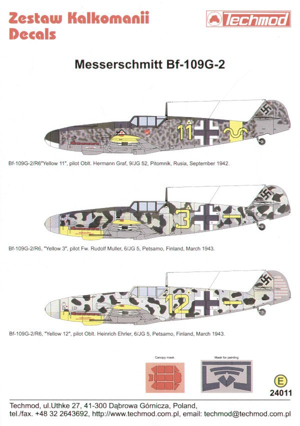 Techmod 24011 1:24 Messerschmitt Bf-109G-2