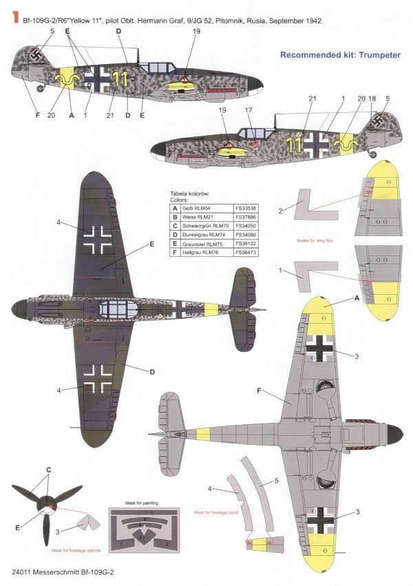 Techmod 24011 1:24 Messerschmitt Bf-109G-2