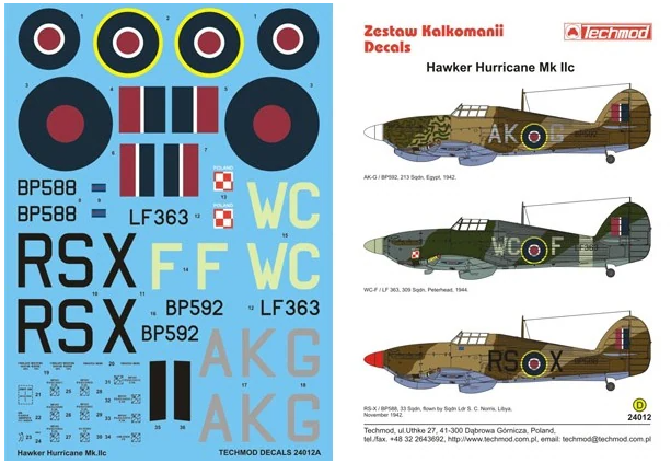 Techmod 24012 1:24 Hawker Hurricane Mk.IIc