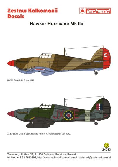 Techmod 24013 1:24 Hawker Hurricane Mk.IIc