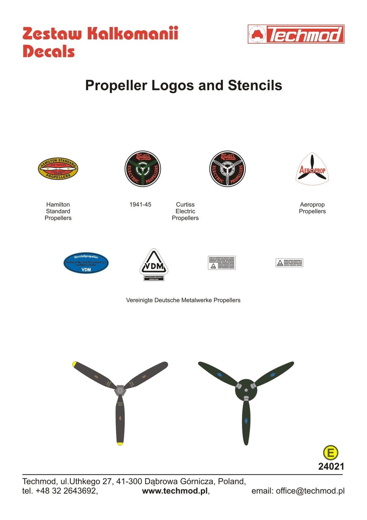 Techmod 24021 1:24 Propeller logos and stencils