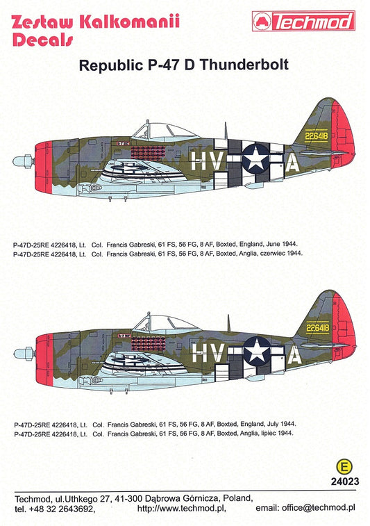 Techmod 24023 1:24 Republic P-47D Thunderbolt