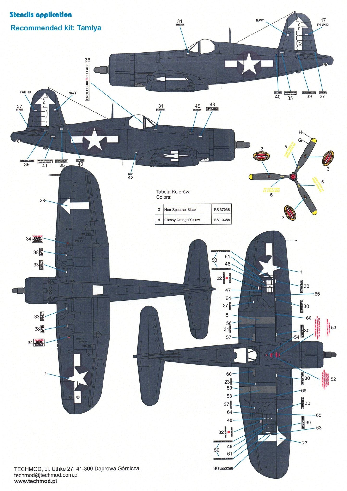 Techmod decals 32018 1:32 Vought F4U-1D Corsair