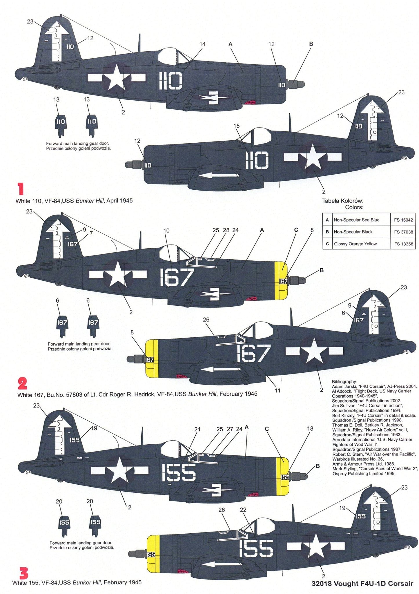 Techmod decals 32018 1:32 Vought F4U-1D Corsair