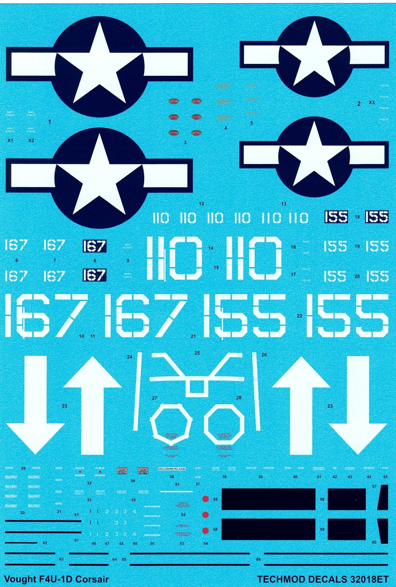 Techmod decals 32018 1:32 Vought F4U-1D Corsair