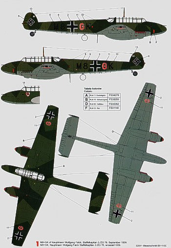 Techmod 32041 1:32 Messerschmitt Bf-110C