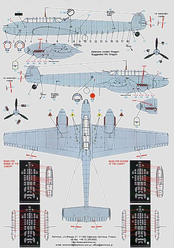 Techmod 32042 1:32 Messerschmitt Bf-110C/Bf-110D