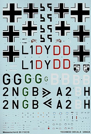Techmod 32042 1:32 Messerschmitt Bf-110C/Bf-110D